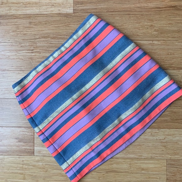 J. Crew Gold metallic stripped mini skirt. - Picture 6 of 8